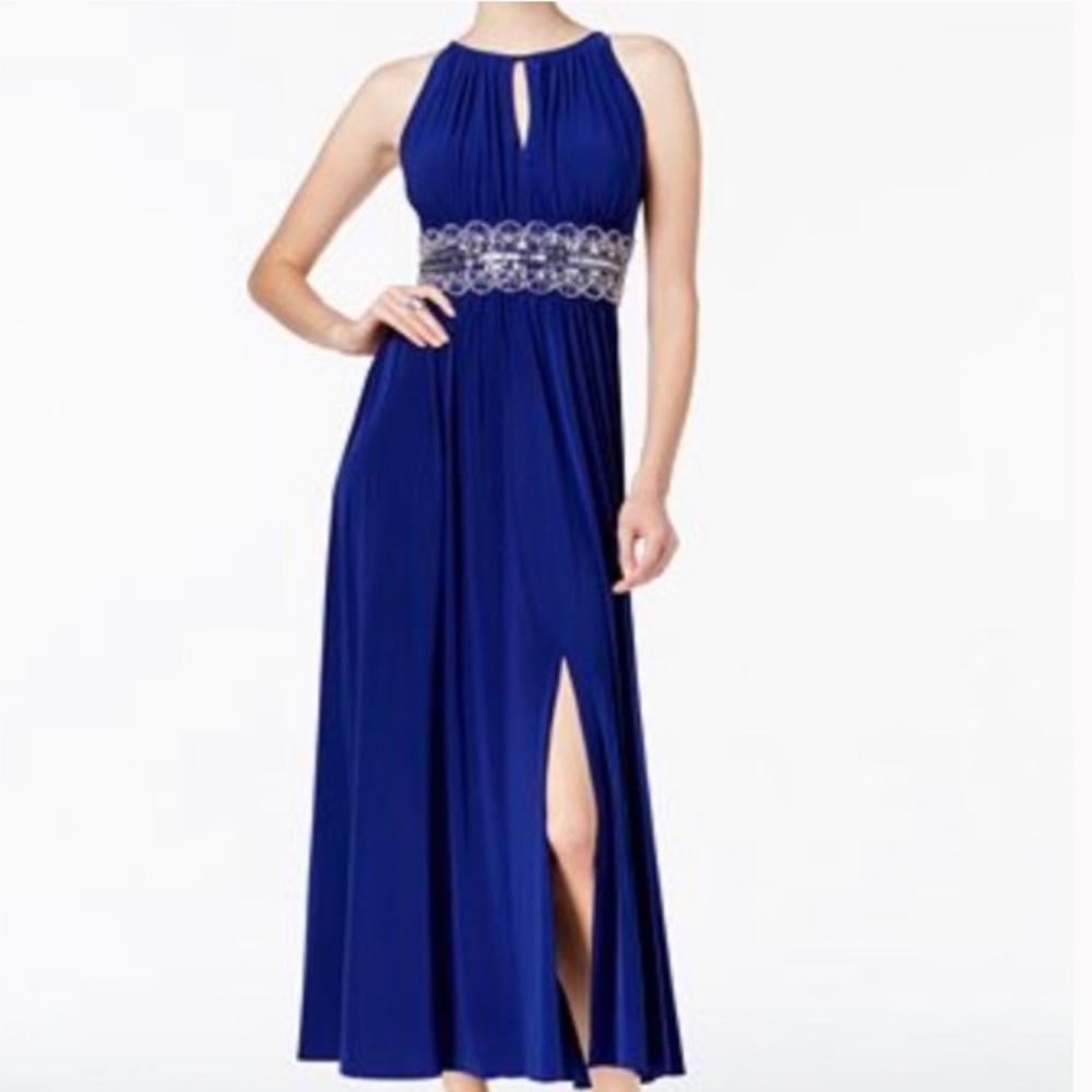 R&M Richards |  Royal Blue | Beaded Gown | Size 8